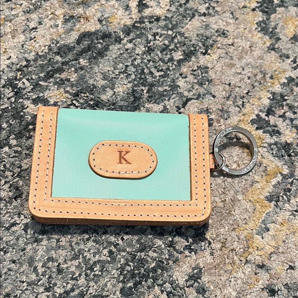 Jon Hart Mint Green and Tan Key & Card Holder